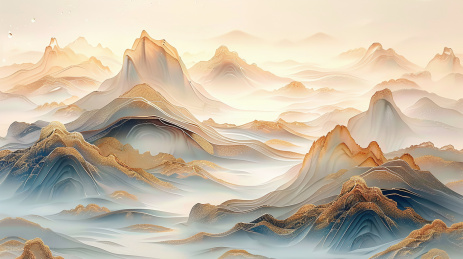 中国风金山风景画