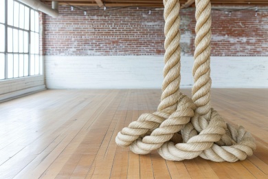 房间天花板上的两根绳子