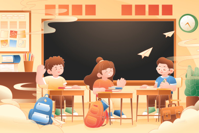 中小学教育矢量插画