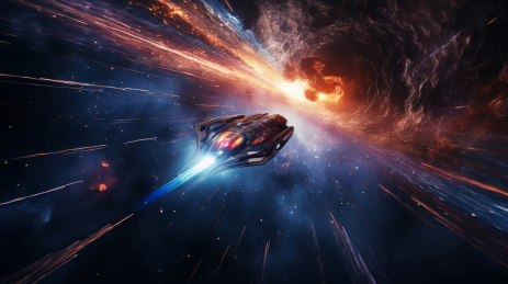 极速航行的太空船