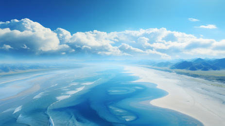 宁静的海滩与轻柔的海浪