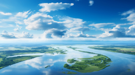 陆地与海洋的交汇处航拍