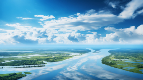 陆地与海洋的交汇处航拍