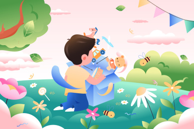 儿童节礼物矢量插画