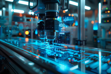 工业自动化技术概念，智能制造概念创意图