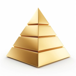 3D金色金字塔4层结构