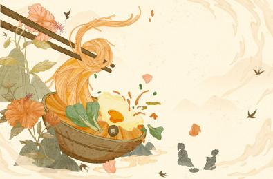 原创手绘二十四节气插画之夏至