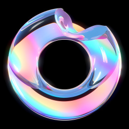 一个圆环全息色彩酸性设计三维物体