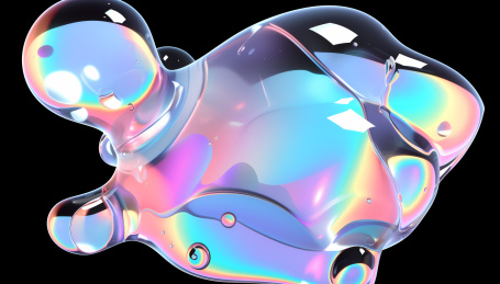 一个全息色彩酸性设计三维物体