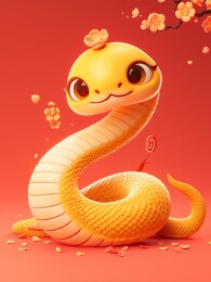 可爱的3D蛇