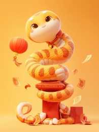 可爱的3D蛇