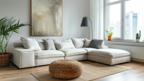 明亮客厅与舒适沙发