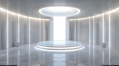 白色空间站科技机械空间