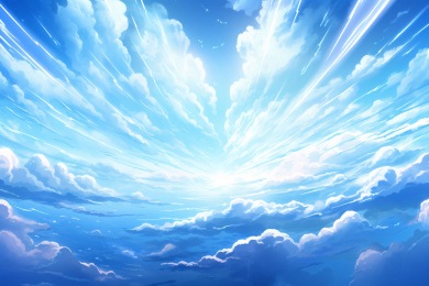 干净蓝天美丽白云抽象PPT海报主视觉背景