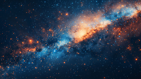 带有银河和星云的数字空间抽象图形海报