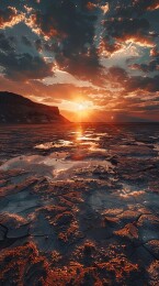 壮观的沙漠日落