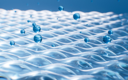 蓝色皮肤细胞组织生物概念3D渲染