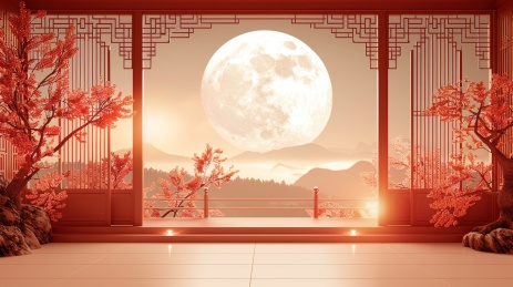 新国风夕阳背景