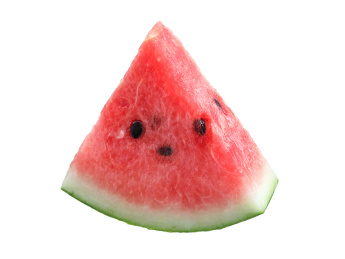 切开的夏天水果西瓜的白底图