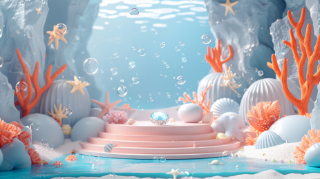 立体梦幻沙滩海洋主题
