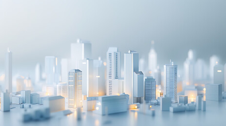 3d透明玻璃科技感微缩城市背景