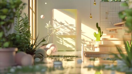 3d清新配色卡通乐园背景