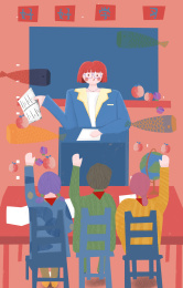 教师在课堂上给学生讲课