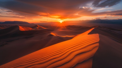 日落的沙漠风景
