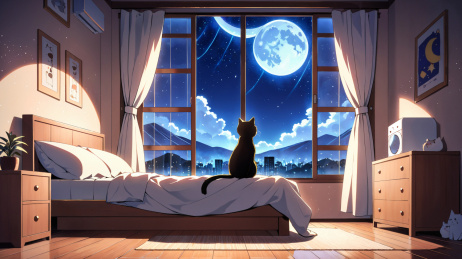 月色下的卧室