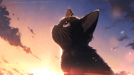 黄昏下的猫咪