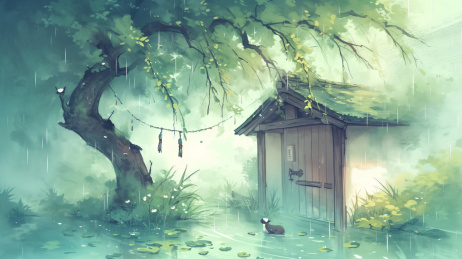 雨中的木屋