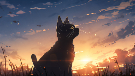 夕阳下的猫咪