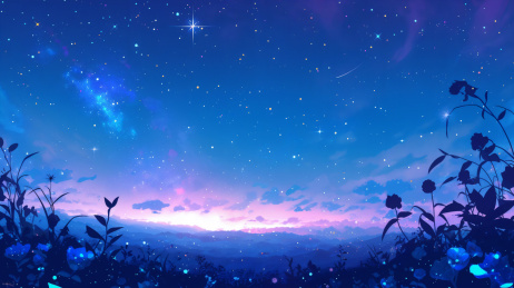 星空下的花海