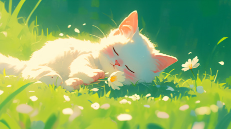 草坪上的猫咪