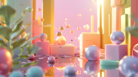 3d清新治愈卡通背景