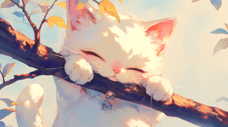 树枝上的猫咪
