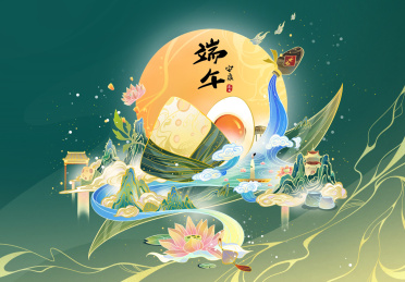 国潮风端午插画