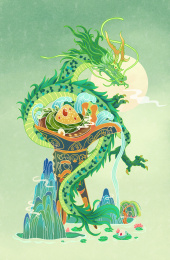 龙卷着酒樽和粽子