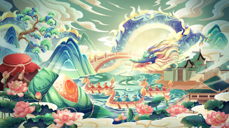 端午节国潮插画