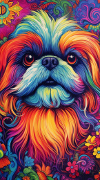 手绘卡通可爱的小狗插画图片