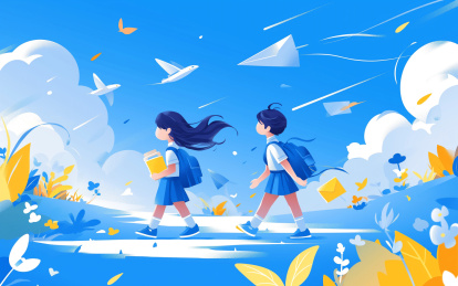 儿童节海报开心的小学生