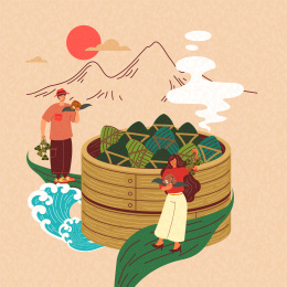 端午节人们制作和品尝粽子