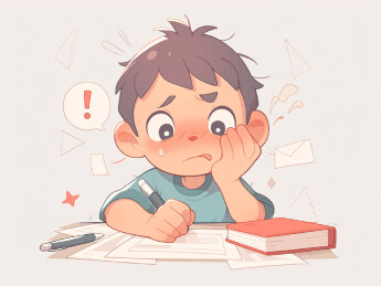 高考加油学生考试紧张答题冲刺教育概念插画