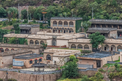中国陕西省宜川县壶口渡口小镇民居住宅建筑