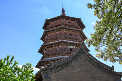 山西应县木塔 纯木结构佛塔 