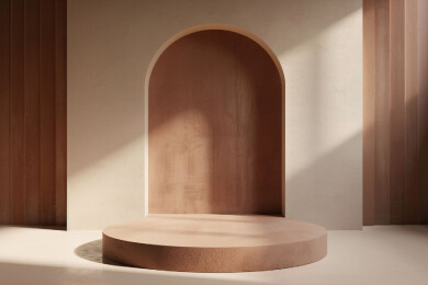 3D渲染简约空间展台电商科技未来场景插图