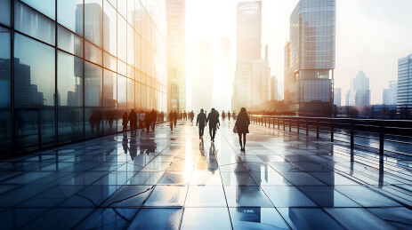 城市建筑天际线背景海报