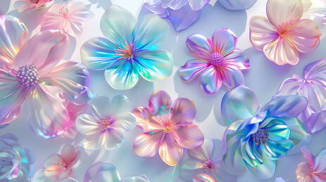 3d清新梦幻花朵背景