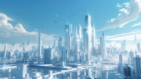 未来感科技感抽象城市