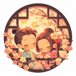 情人节情侣亲昵依偎相拥